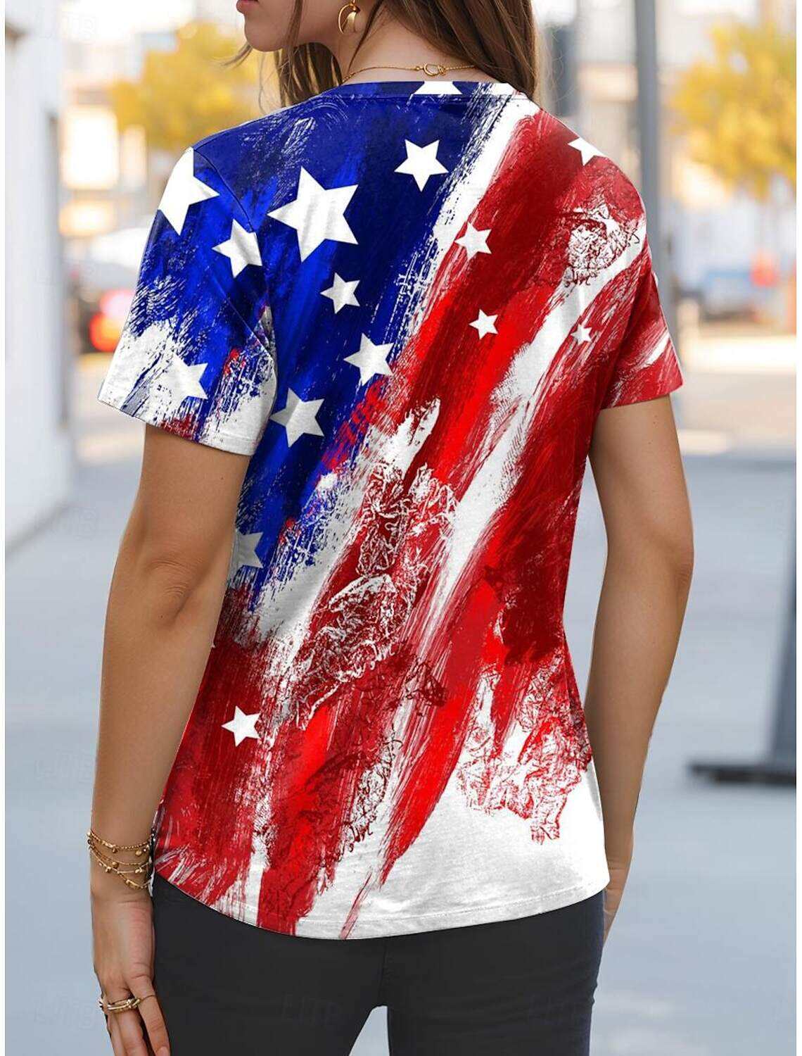 Women's Tank Top Flag Independence Day Sleeveless Sleeveless V Neck Daily Summer