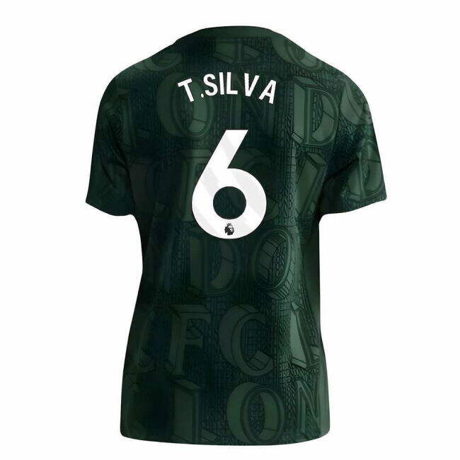 2025-2026 Chelsea Pre Match Shirt (Green) - Kids (T.Silva 6)