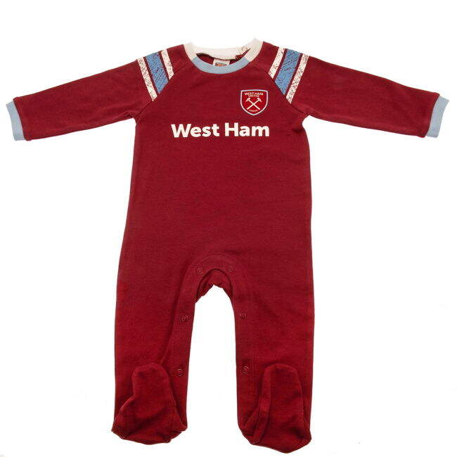 Retro West Ham West Ham United FC Sleepsuit 9-12 Mths ST for Fan Wear