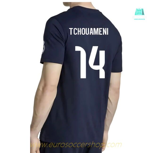 2025-2026 Real Madrid US Tee (Navy) (Tchouameni 14)