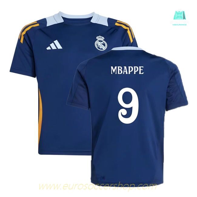 2024-2025 Real Madrid Training Jersey (Navy) - Kids (Mbappe 9)