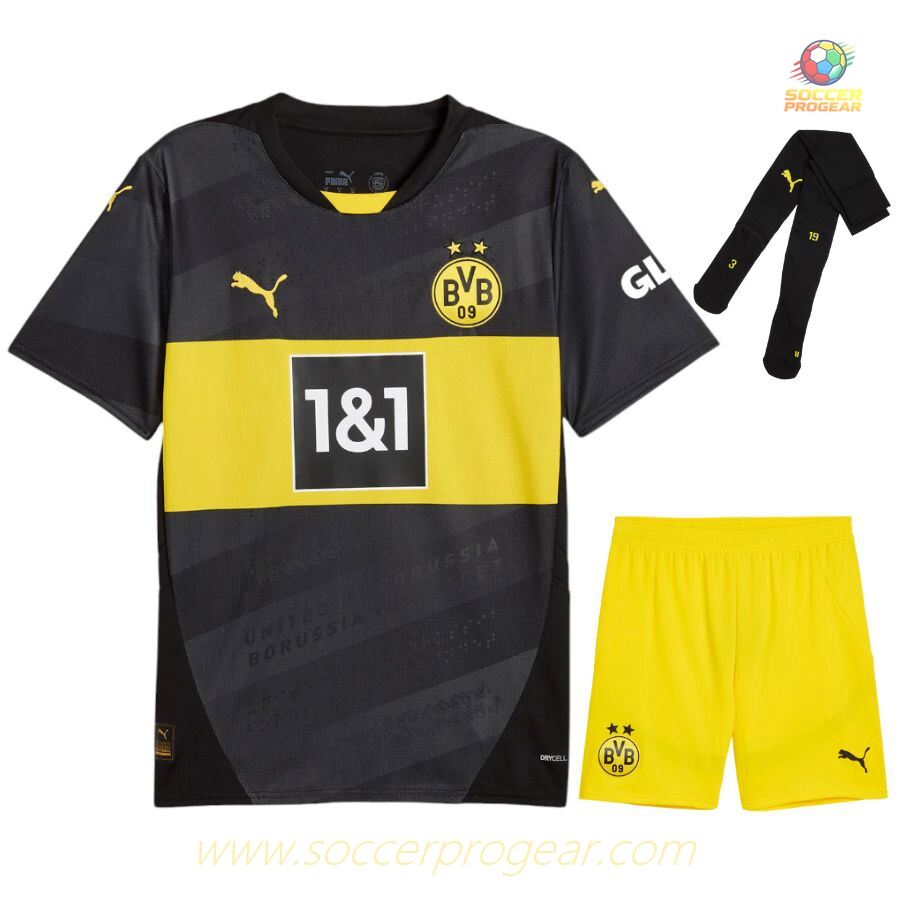 Soccer Jersey Team Jersey Set Youth BVB Dortmund Away 2024/25 Collection