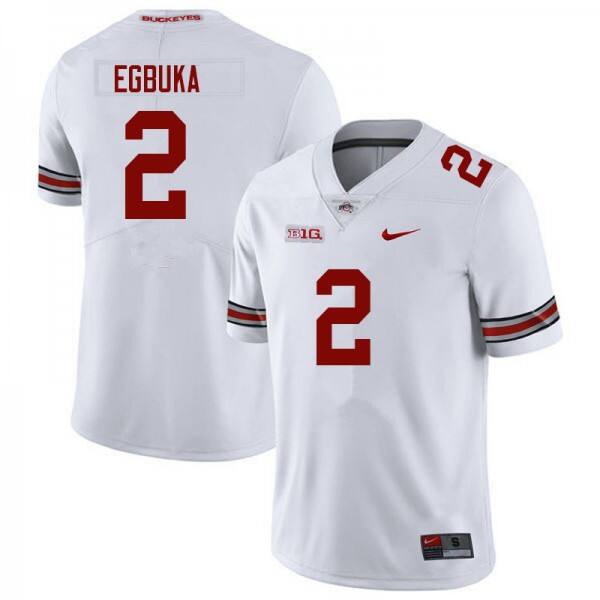 Ohio State Buckeyes Men Emeka Egbuka #2 Nike White Elite Series Jersey
