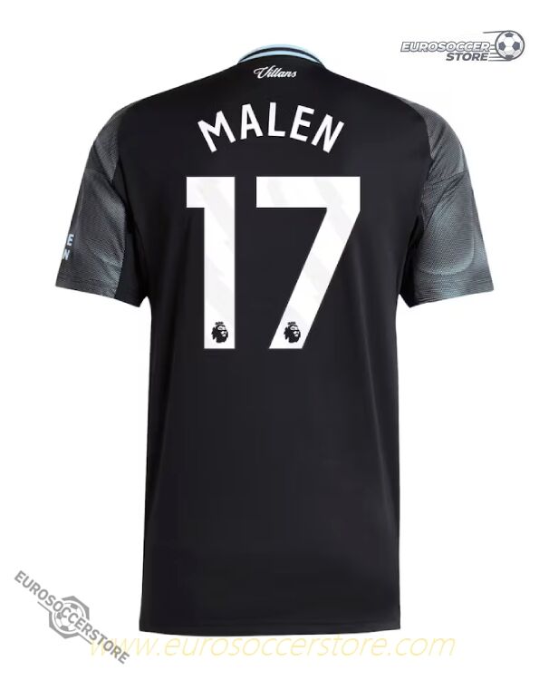 Aston Villa 25-26 Season Away Jersey with MALEN 17 Printing