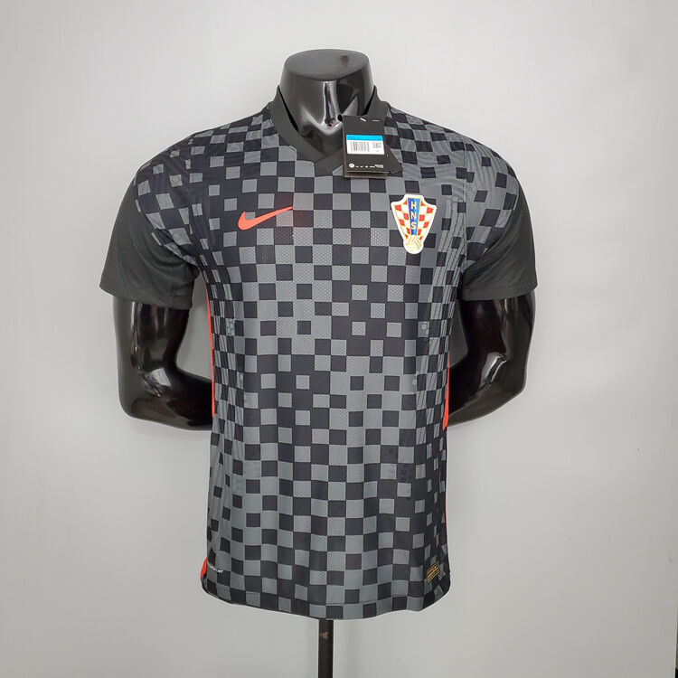 Croatia Soccer Shirt 2020-21 Away Black Soccer JerseyPlayer Vesion -