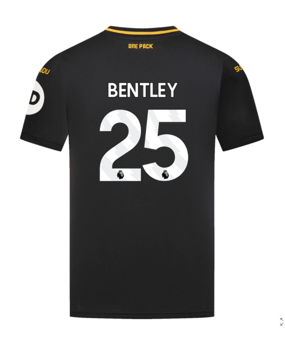 Wolverhampton Wanderers 24-25 Season Away Jersey with BENTLEY 25