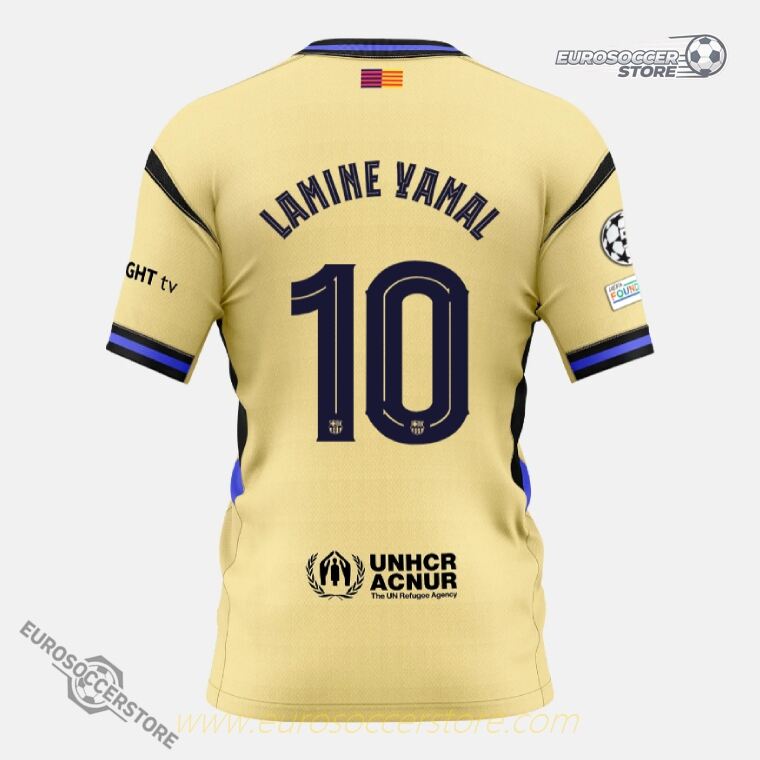 LAMINE YAMAL 10 Barcelona Away Jersey for the 25-26 Champions League Season