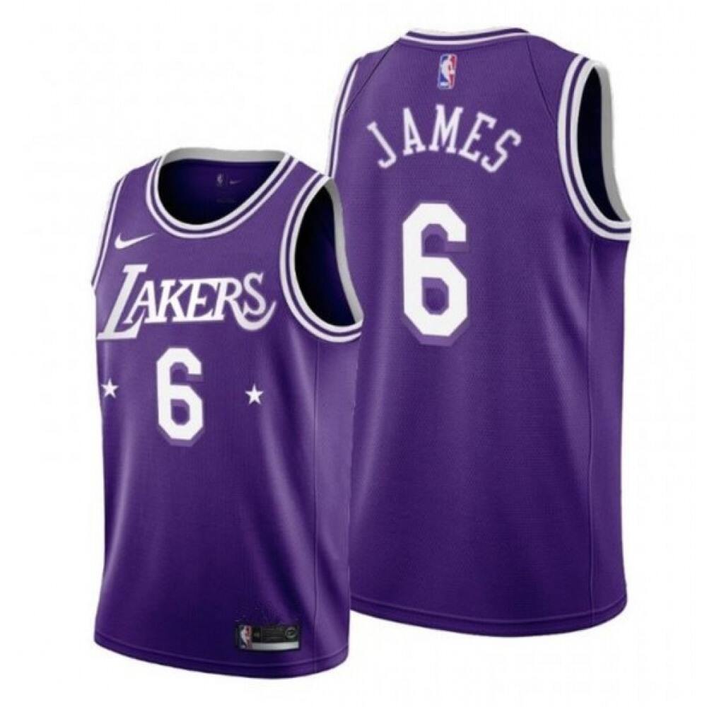 Premium LeBron James6 Los Angeles Lakers Jersey Purple - City Edition