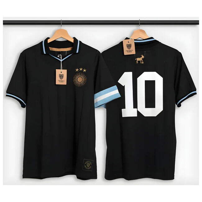 Championship Argentina Messi Polo Shirt Sol Goat Captain Black