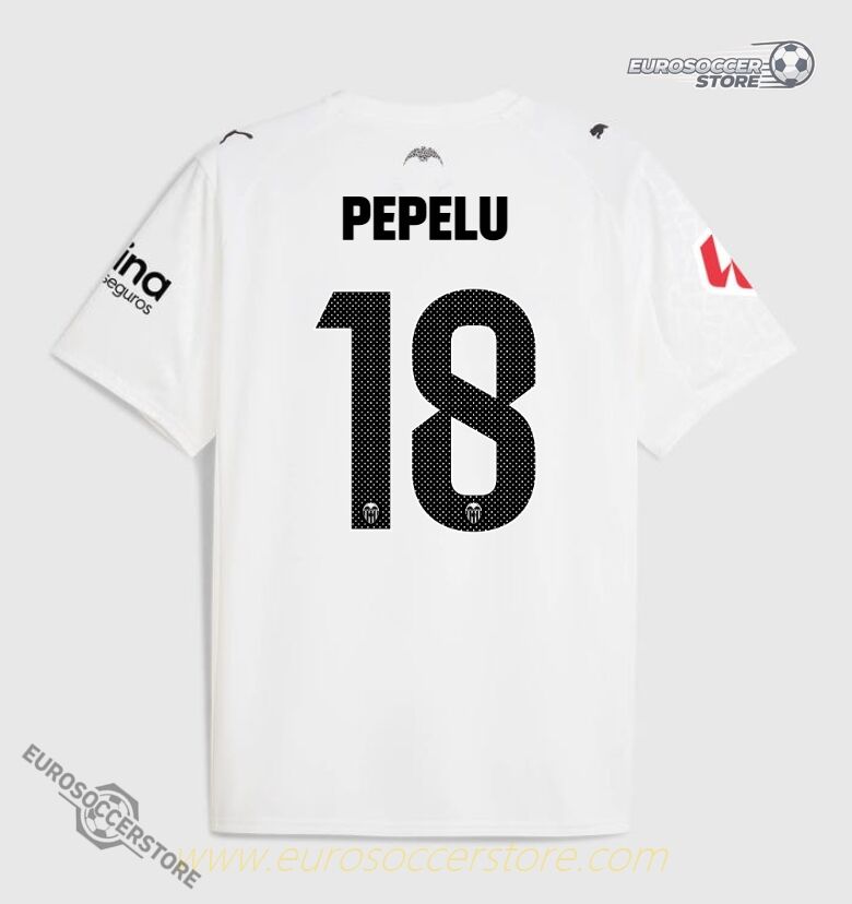 25-26 Season Valencia CF Home PEPELU 18 Football Jersey
