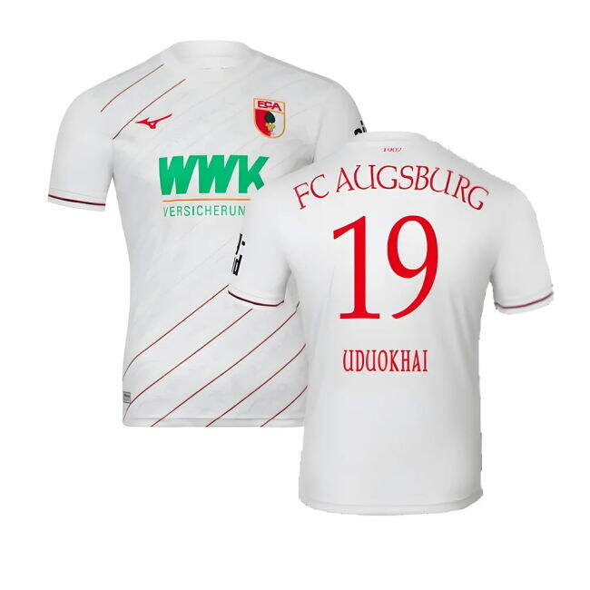 Fan Gear Football Fc Augsburg Home Shirt Uduokhai #19 Durable Mate...