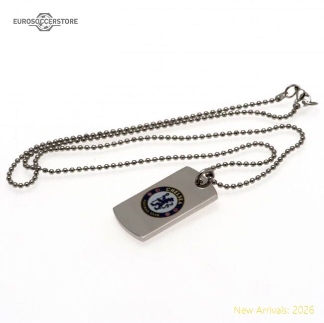 Authentic Chelsea Fc Colour Crest Dog Tag & Chain - Premium Quality