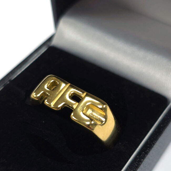 Arsenal FC 18ct Gold Plated on Silver AFC Ring - U - game day
