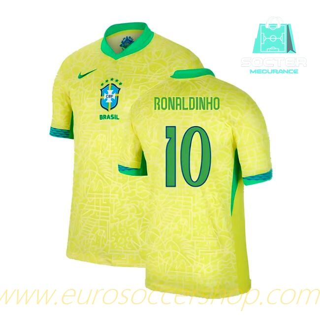 2024/25 Campaign Brazilian National Team Replica Home Jersey (Ronaldinho 10)