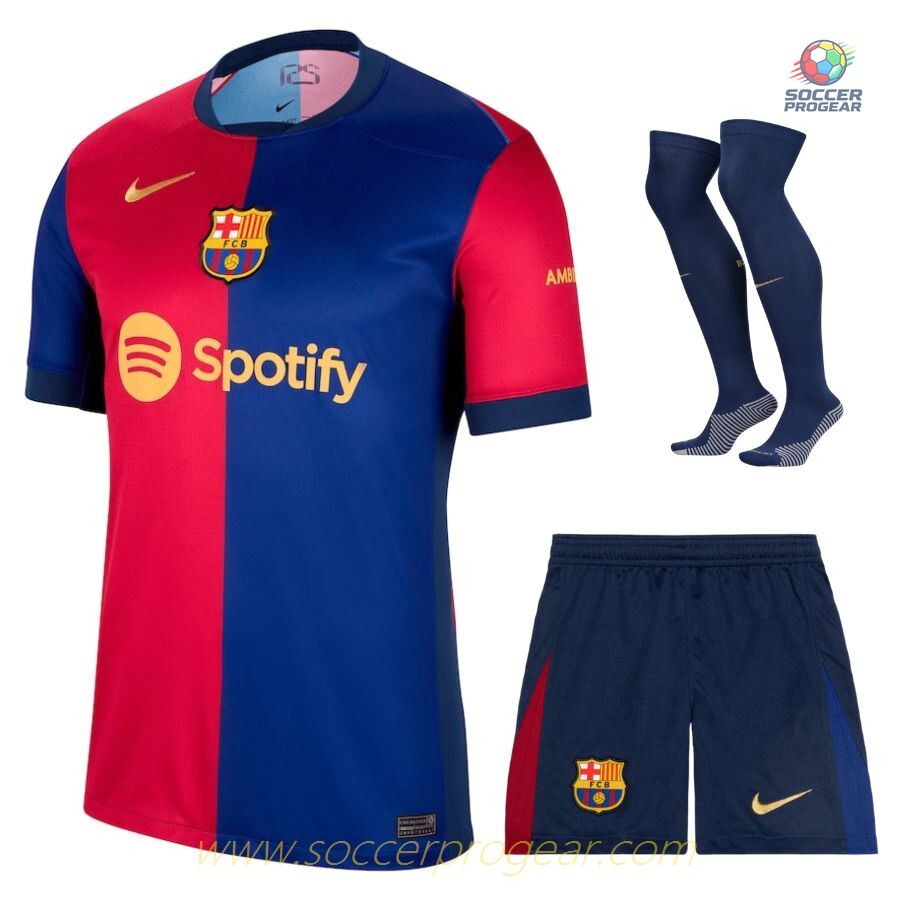 Barca Youth Soccer Uniform Team Shirt 2024-25 Edition Home
