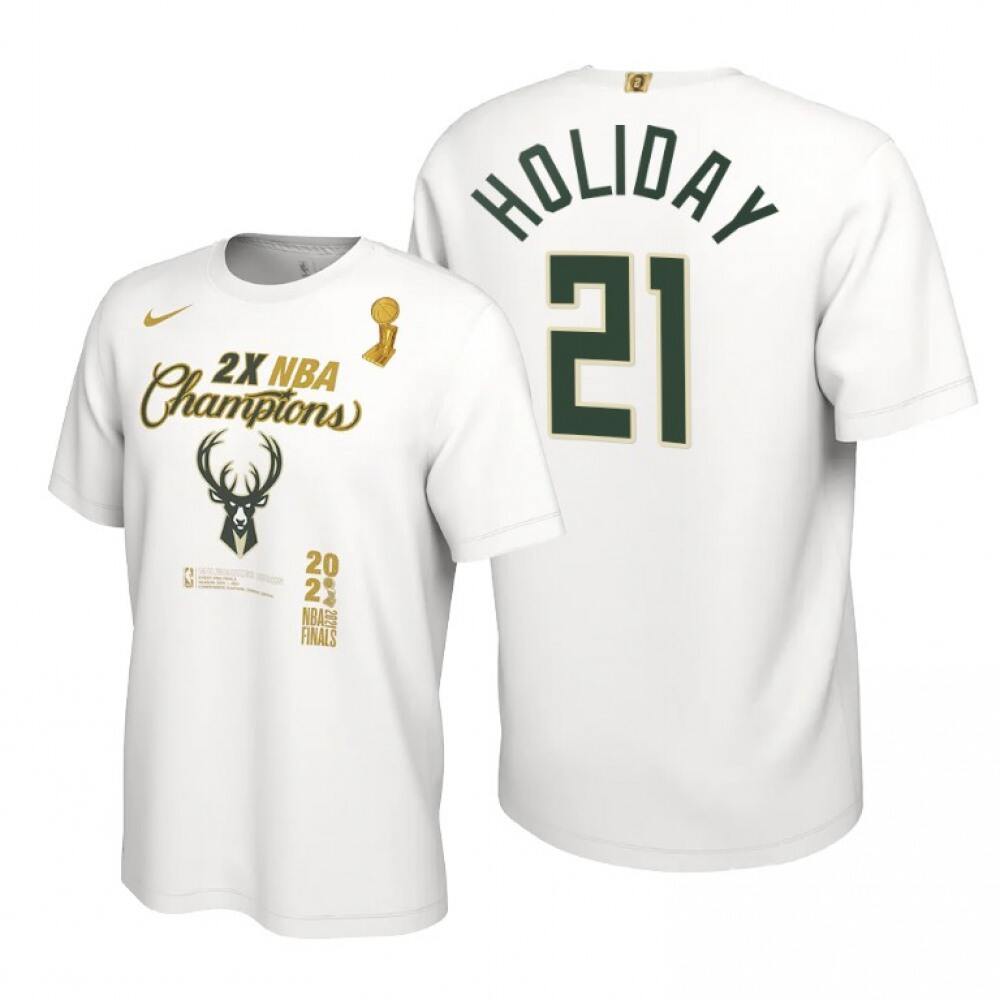 Collector's Item Authentic Men's Bucks #21 Jrue White Basketball Jersey