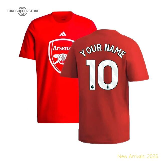 Authentic 2024-2025 Arsenal Dna Graphic Tee (red) (your Name)