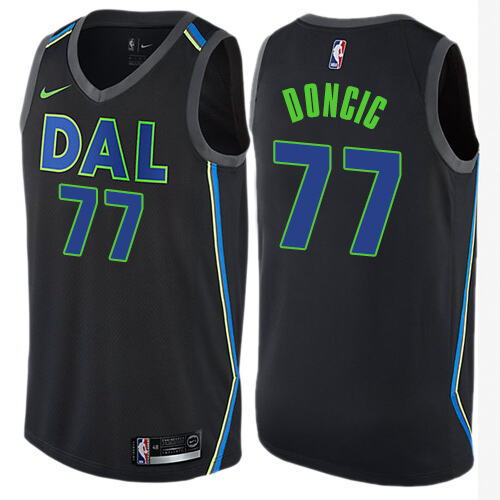 Mavs Luka Doncic #77 Professional 2024 City NBA Swingman Jersey Black