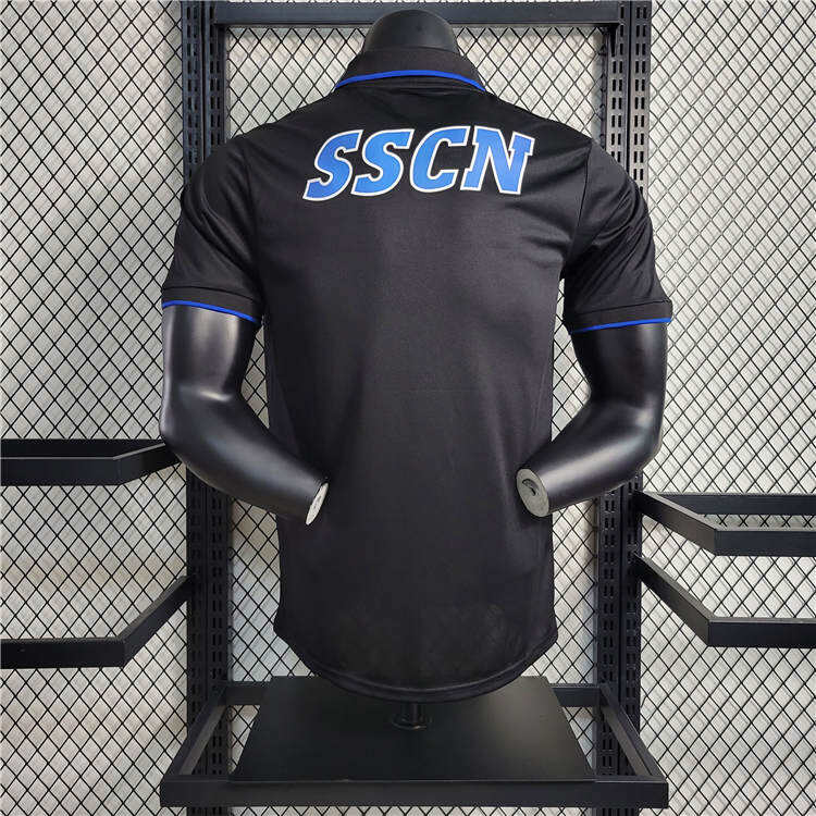 NapoliNaples 2324 Black Polo Shirt Football Shirt - Official Replica