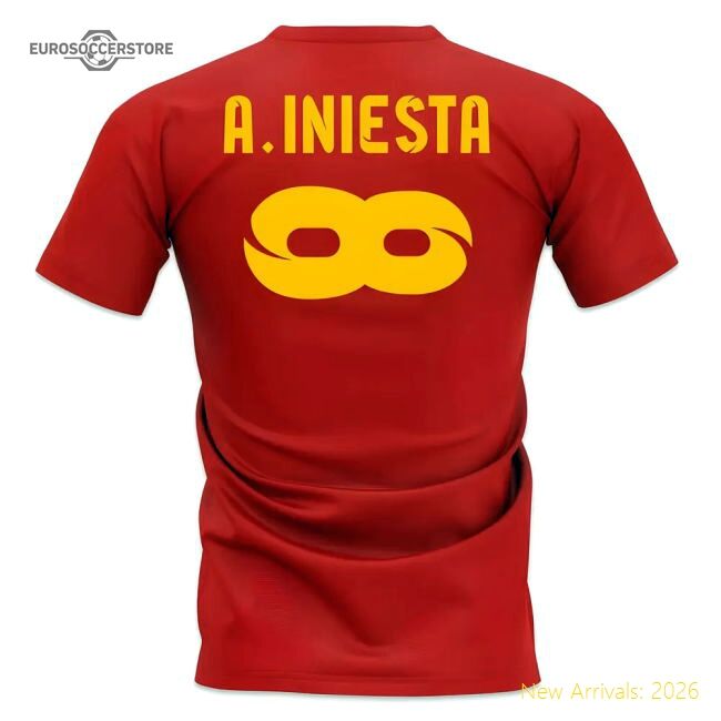 Fan-Favorite Professional-Grade Andres Iniesta Trophy Count T-Shirt (Red)