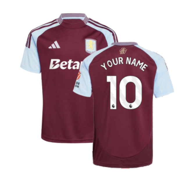 Aston Villa 2024-20 Home Football Shirt Featuring L M S