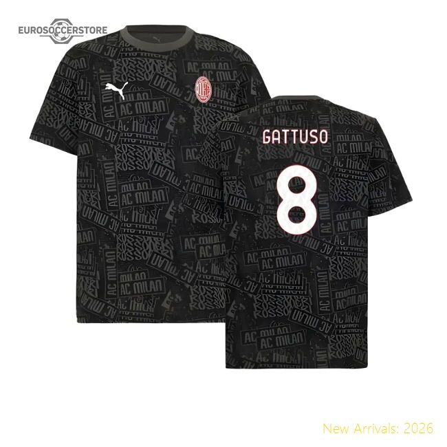 High-quality 2025-2026 Ac Milan Ftblculture Tee Aop (black) (gattus