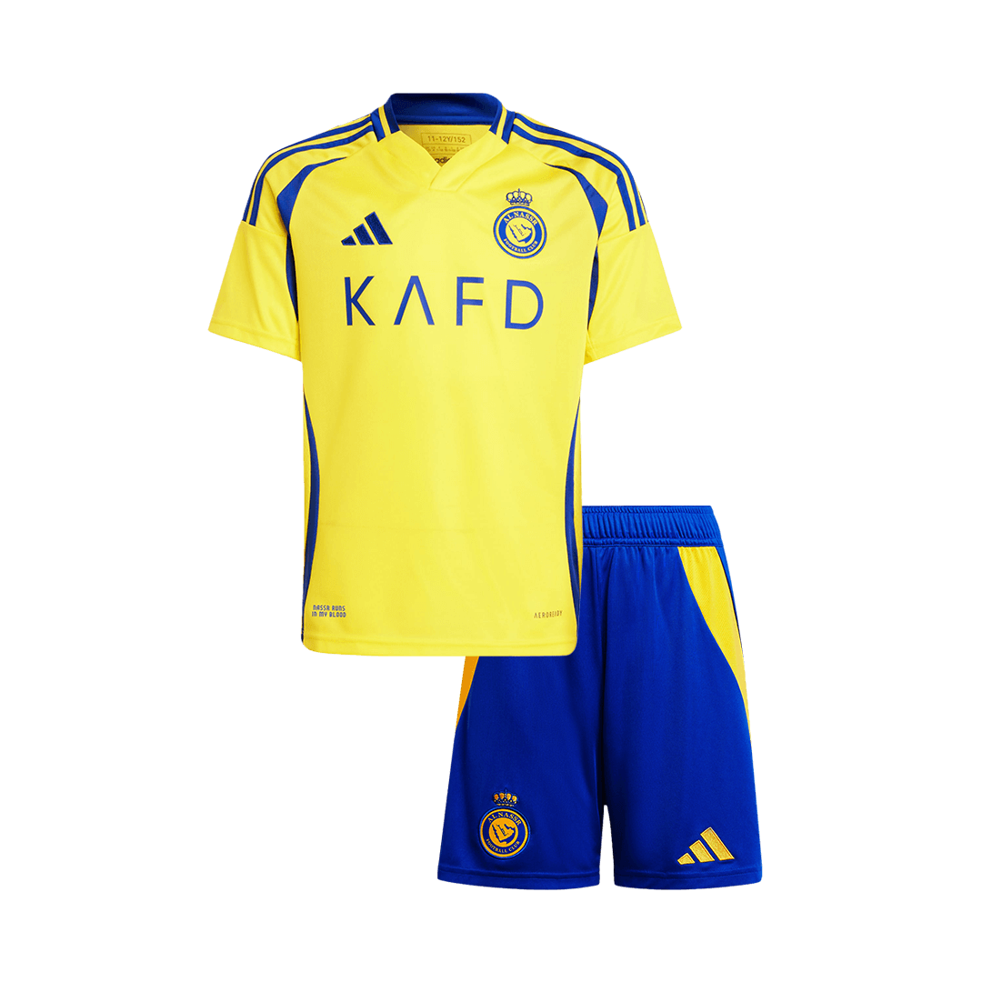 Kid's Al Nassr Home Soccer Jersey Kit(Jersey+Shorts) 2024/25Authentic