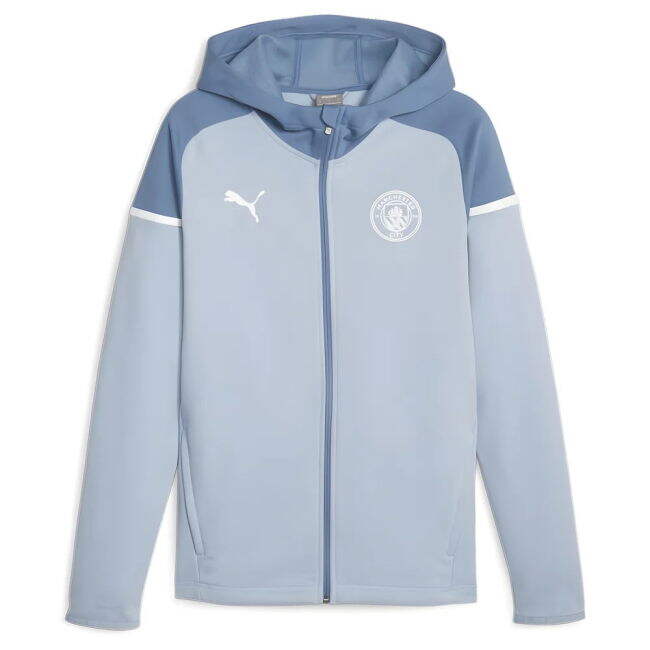 2023-2024 Man City Casuals Hooded Jacket (Blue Wash)