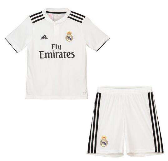 Kids Real Madrid Home 201819 Soccer Kit ShirtShorts - Official