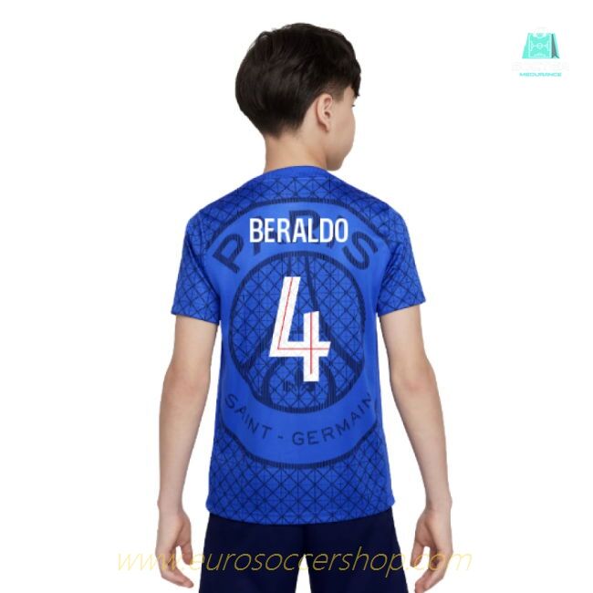 2025-2026 PSG Academy Pro Home Pre Match Shirt (Royal) - Kids (Beraldo 4)