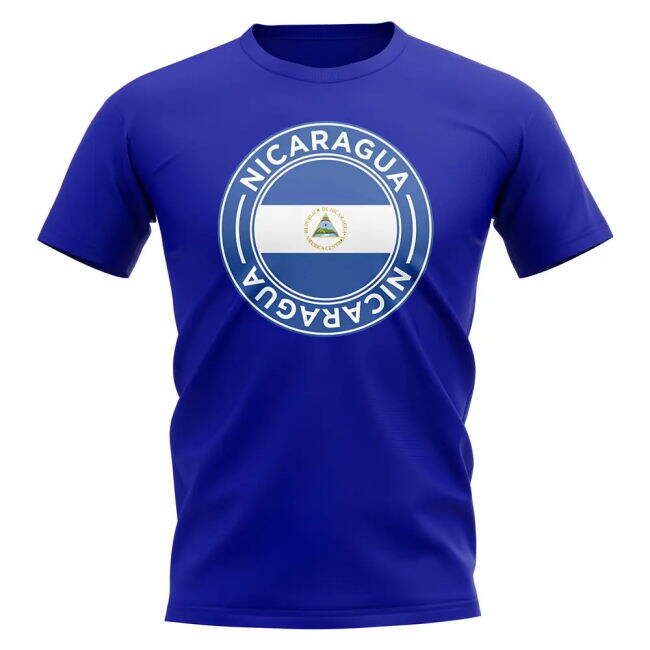 High Nicaragua Football Badge T-Shirt (Royal) Jersey Authentic