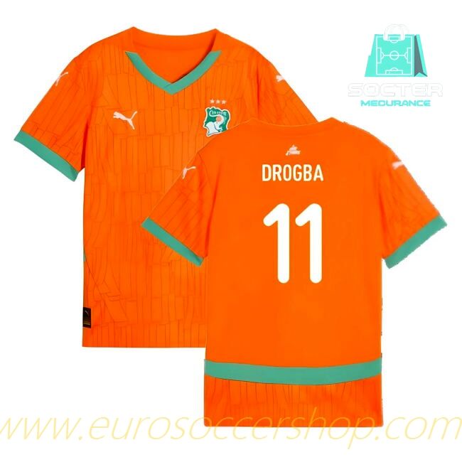 2024-25 Collection Ivory Coast Match Quality Home Football Shirt Junior (Drogba 11)
