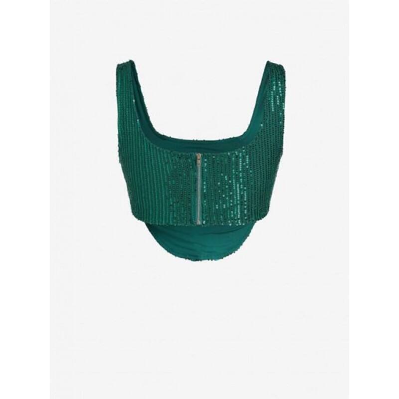 Sequined Piping Corset-style Tank Top JQ2923