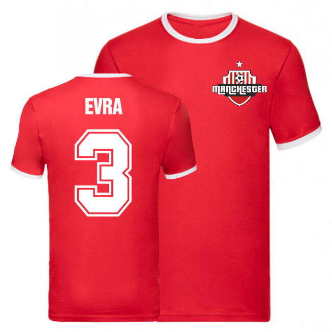 Patrice Evra Manchester United Ringer T-Shirt - Red (Unisex