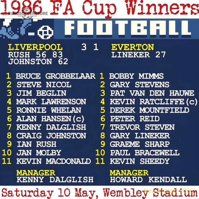 Premium 1986 Fa Cup Final (liverpool) Retrotext T-shirt - White