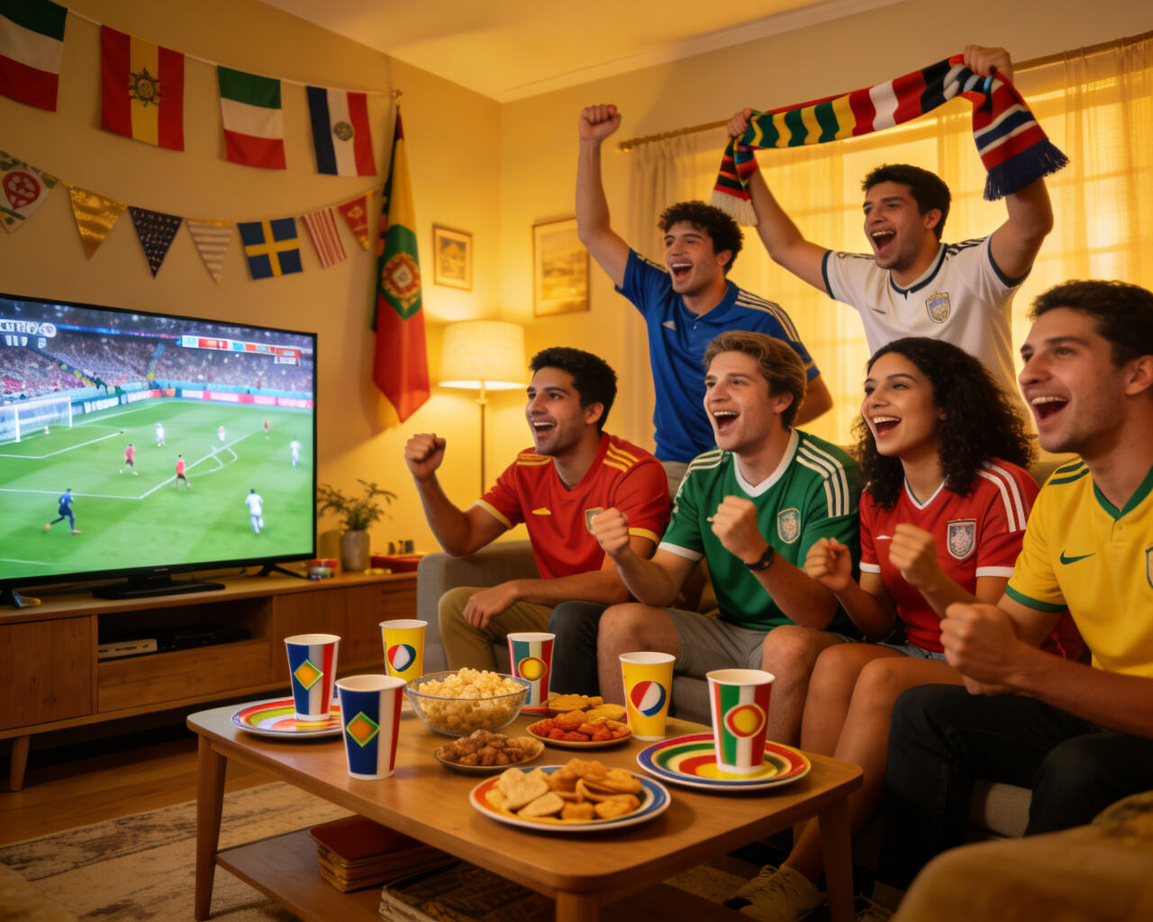 Game. Watching the game. A family gathering.