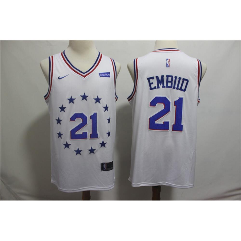Game Day Contemporary Men's Sixers #21 Joel White Basketball Jersey