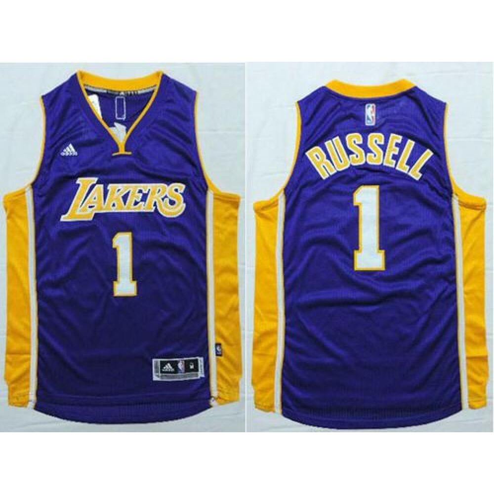 Lakers #1 D'Angelo Russell Purple Stitched NBA Jersey