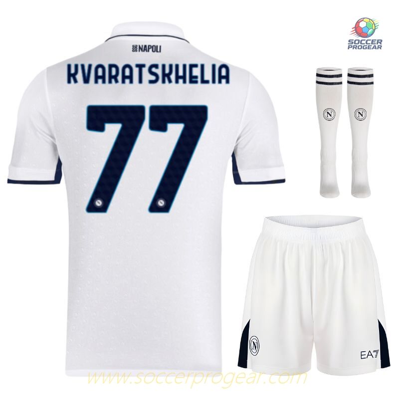 Napoli Away Children's Edition Football Kit Team Jersey 2024/25 Collection Kvaratskhelia