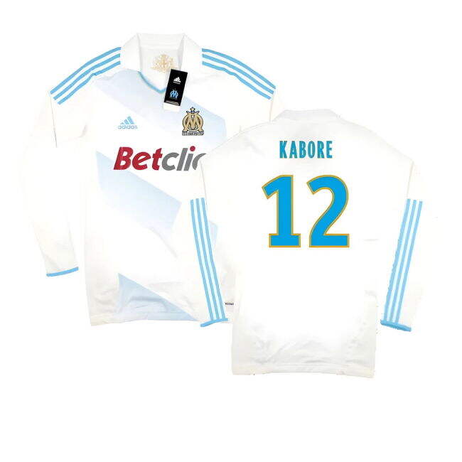 Original 2011-2012 Marseille Ligue 1 Uber Eats Home Jersey (Kabore 12)