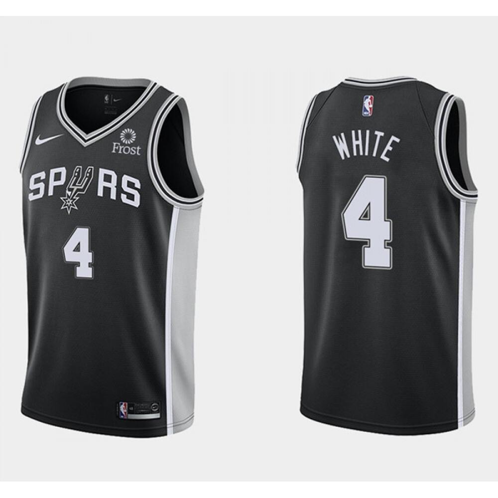Men's San Antonio Spurs #4 Derrick White Icon Edition Black Icon Edition Stitched Jersey