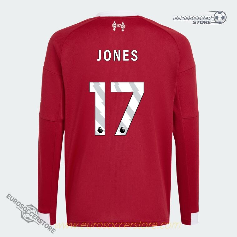 Long Sleeve Home Jersey of Liverpool for 25-26 Season with JONES 17