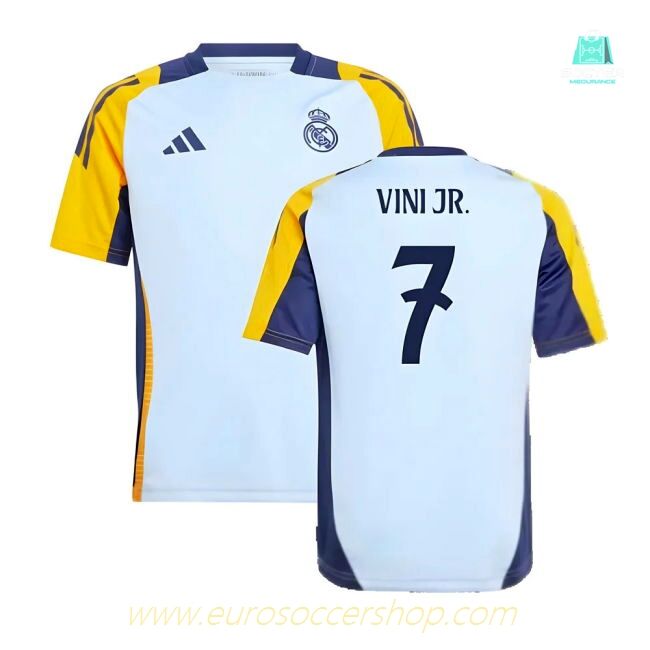 2024-2025 Real Madrid Training Shirt (Glow Blue) - Kids (Vini Jr. 7)
