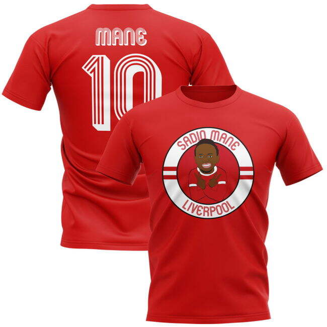 High-Quality Liverpool Sadio Mane Liverpool Illustration T-Shirt (Red)