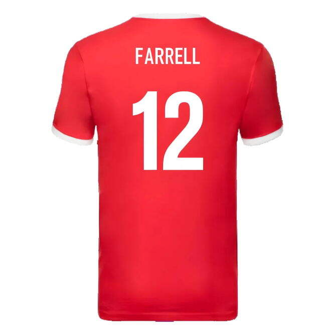 British and Irish Lions Ringer T-Shirt (Red) (Farrell 12)