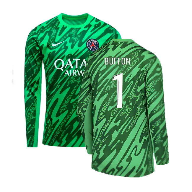 Durable Material Psg Psg Home Goalkeeper Shirt Green Buffon #1 202...