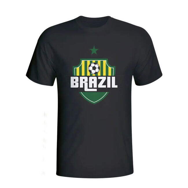 Authentic Brazil Country Logo T-Shirt (Black) - Kids Quality