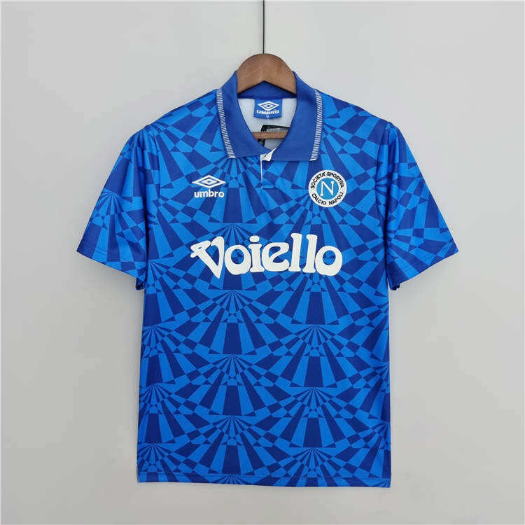9193 Napoli Retro Football Shirt Home Blue Soccer Shirt - Official