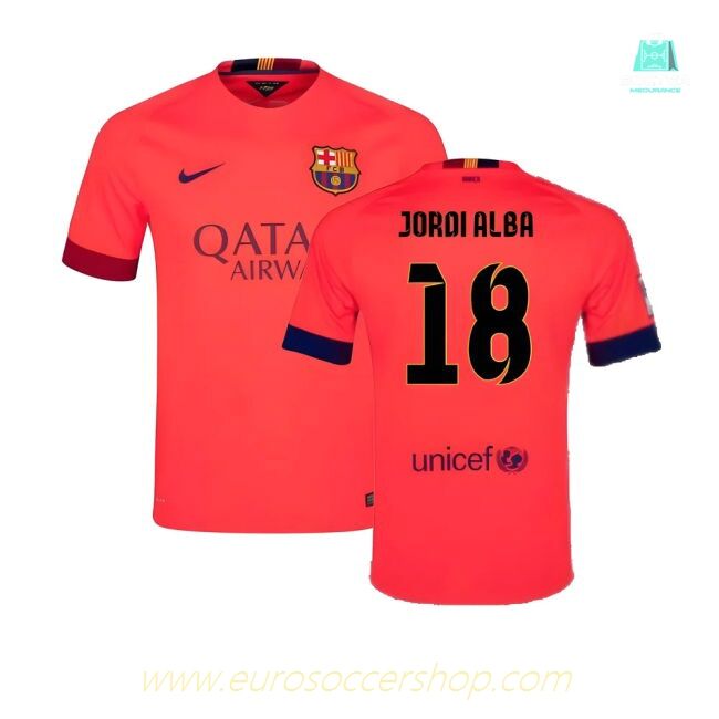 Barcelona 2014-15 Away Shirt ((Excellent) L) (Jordi Alba 18)
