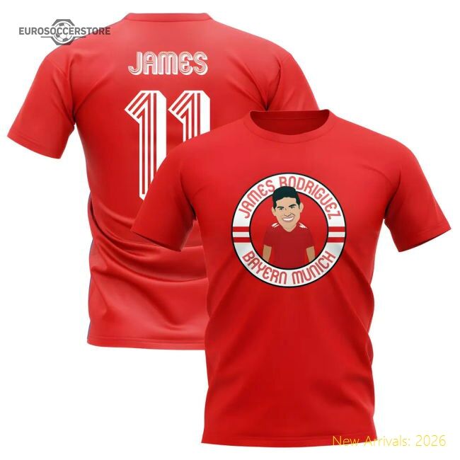 Elite James Rodriguez Bayern Munich Illustration T-shirt (red)
